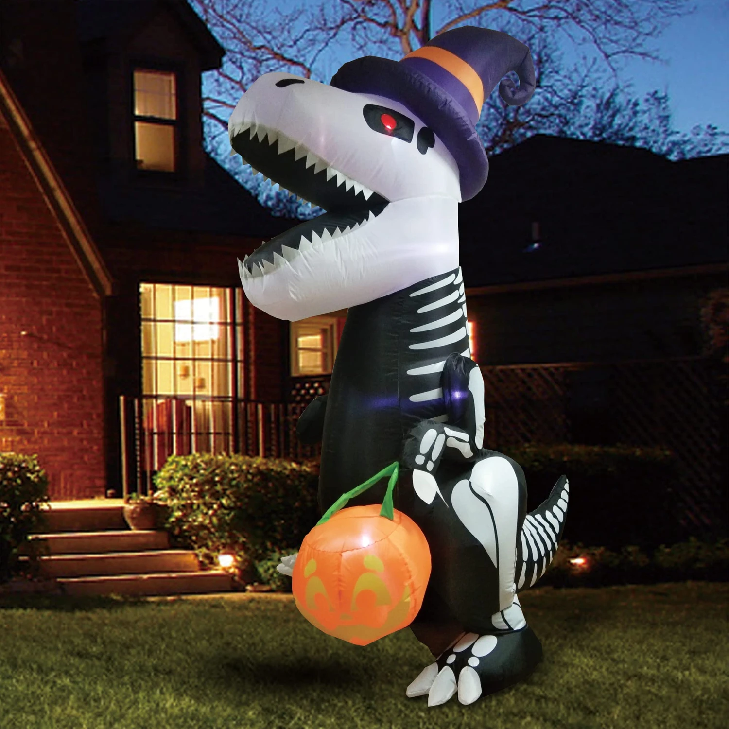 Jumbo Halloween Skeleton Dinosaur Inflatable (8 Ft) 11 Jumbo Halloween Skeleton Dinosaur Inflatable (8 Ft) - Image 9