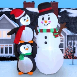 6 FT Tall Inflatable Two Penguins Carry Each Other To Hold Snowman's Head -Joiedomi image 9 cb72eb90 5587 46db a4ab d292ee33f98e
